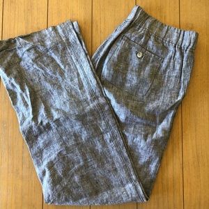 100% Linen Gray Wide Leg Pants Athleta